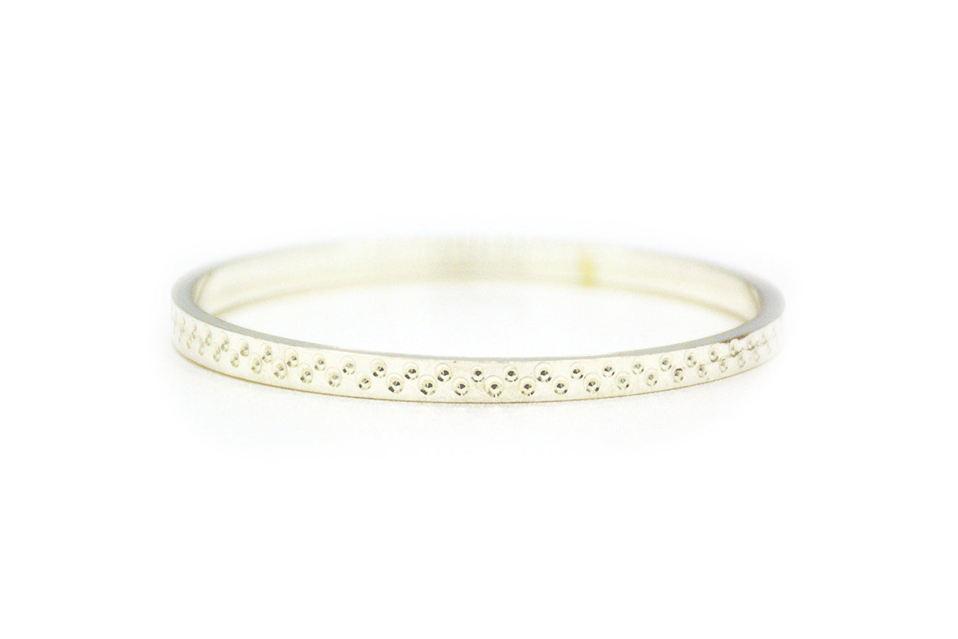 925 Sterling Silver Flat Baby Bangle with Dots Design