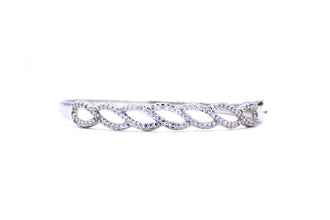 14K White Gold Paved Oval 0.45ct Brilliant Diamond Bracelet