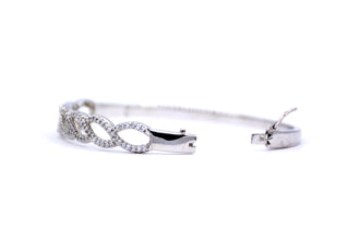 14K White Gold Paved Oval 0.45ct Brilliant Diamond Bracelet