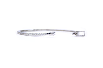 14K White Gold Oval 1.15ct Diamond Bracelet