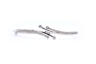 14K White Gold Oval 1.30ct Diamond Bracelet