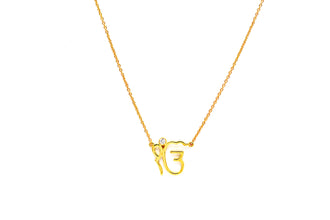 Ek Omkar Yellow Gold Diamond Pendent Necklace